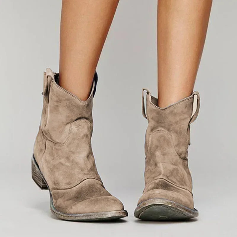 Women's Western Ankle Boots | Block Heel
