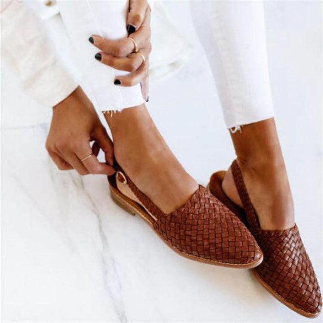 Women's Woven Slingback Flats | Closed Toe