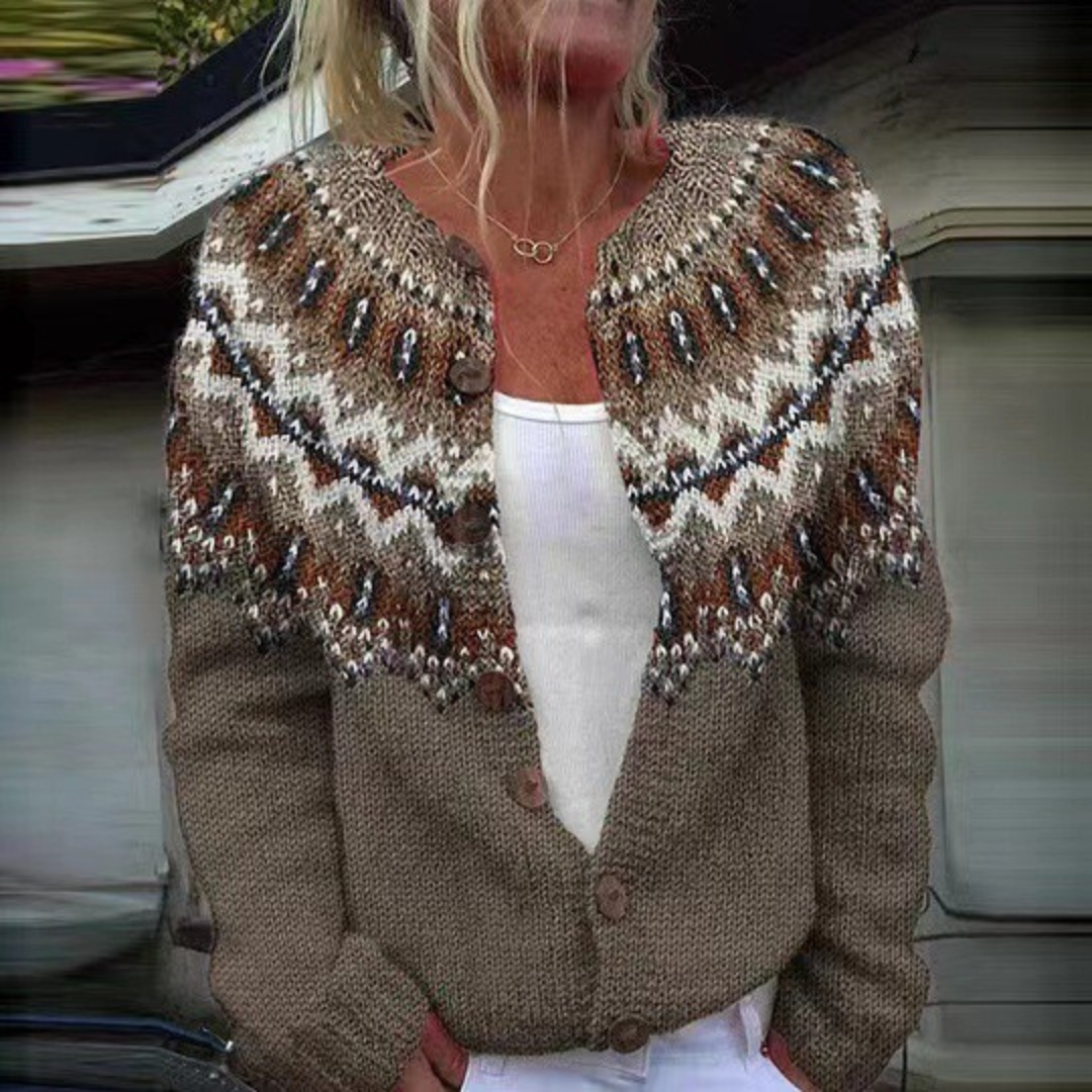 Yara Fair Isle Button Front Cardigan